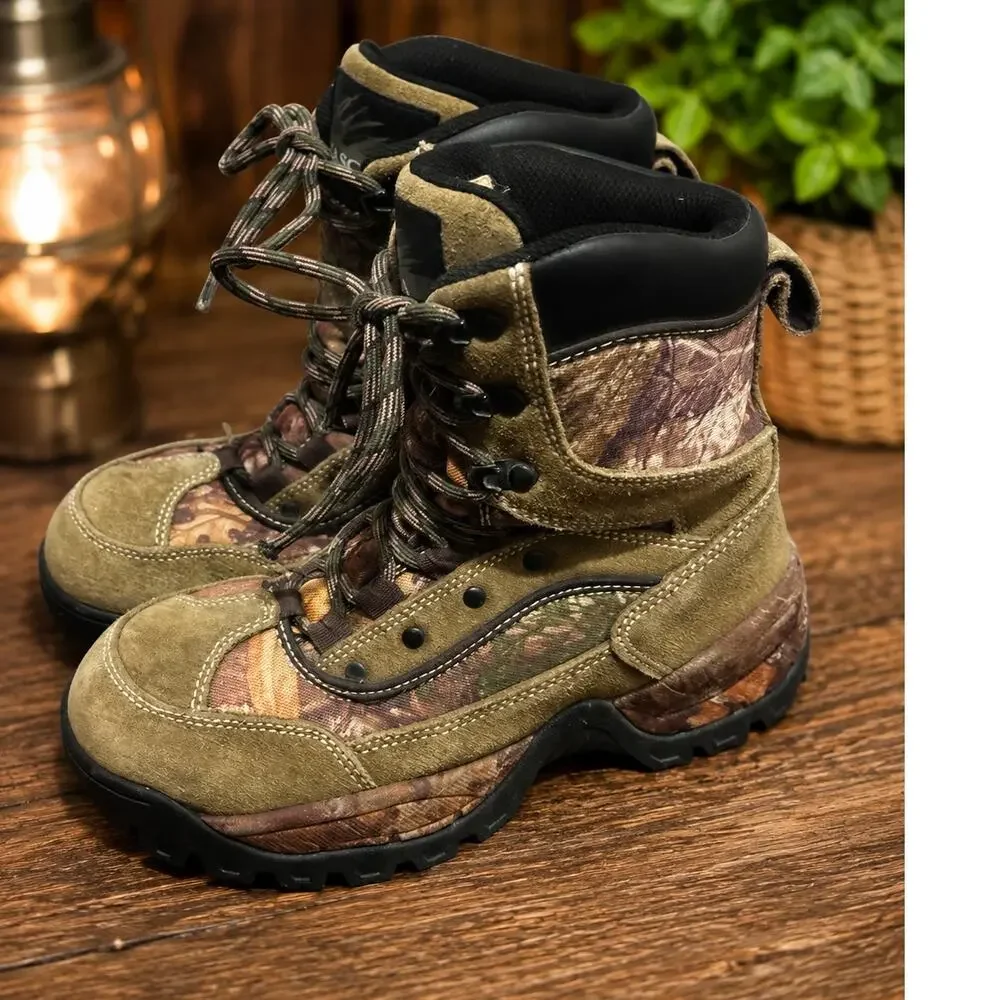 ITasca Youth Size 3 Waterproof Camo Hiking Hunting Boots 3M Thinsulate EUC